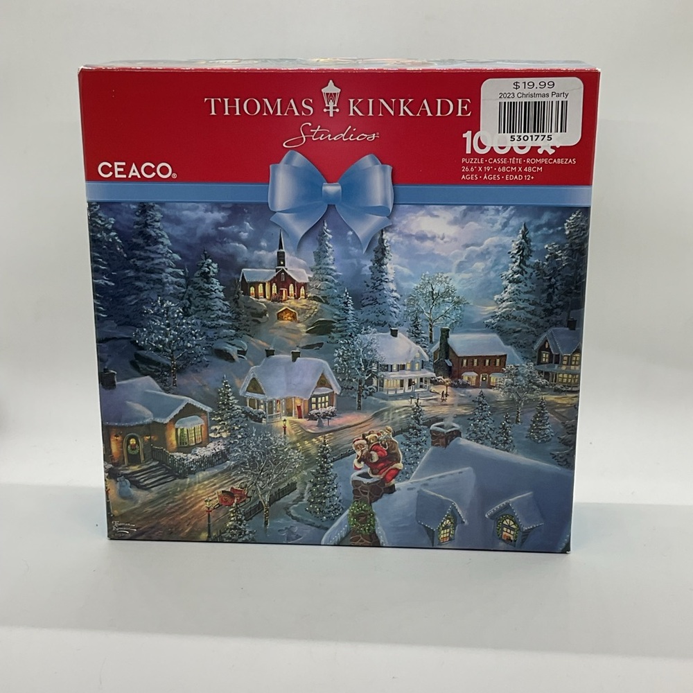 NIOB - Pieces Sealed - Kinkade Studios Holiday Puzzle Santa’s Silent Night